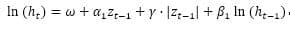 egarch(1,1)の条件付分散式の別の記述法