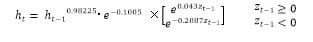 egarch(1,1)の指数関数表示